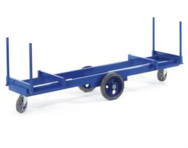 Rollcart Chariot pour charges longuesforce 2000 kgplateau Lxl 2500x600 mm2 compartiments de rangement4 ranchersRAL5010bandage caoutchouc plein