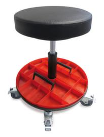 meychair Tabouret d'atelier Assistent Professionalassise noireassise H 420-545 mma. bacs de rangementpiètement noirroulettes