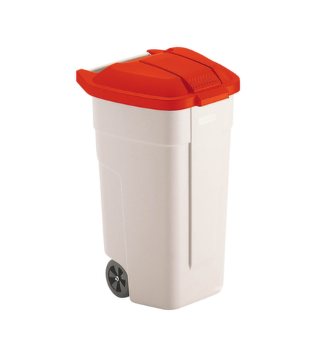 Rubbermaid Wertstofftonne, 100 l, beige, Deckel rot Standard 1 L