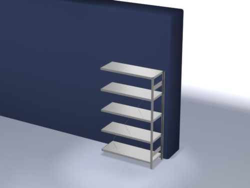 hofe System-Steckregal in mittelschwerer Bauart, Höhe x Breite x Tiefe 2000 x 1310 x 535 mm, 5 Böden