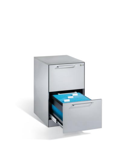 C+P Hängeregistraturschrank mit Bügelgriffen, 2 Auszüge, RAL9006 Weißaluminium/RAL9006 Weißaluminium Standard 2 L