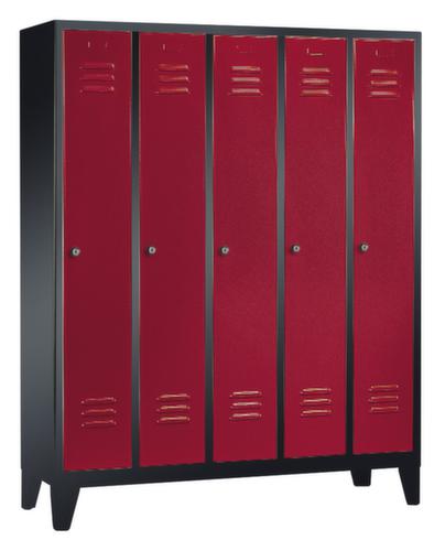 C+P Garderobenschrank Classic mit 5 Abteilen + Türen geschlitzt, Abteilbreite 300 mm