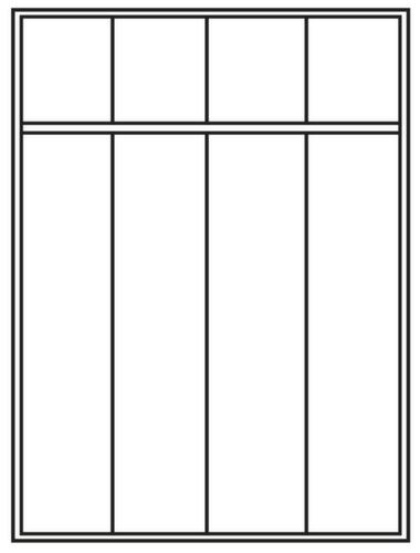 C+P Garderobenschrank Classic mit Lüftungsschlitzen und 4 Abteilen, Abteilbreite 400 mm Technische Zeichnung 1 L