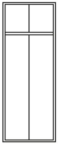 PAVOY Garderobenschrank Basis mit 2 Abteilen, Abteilbreite 400 mm Technische Zeichnung 1 L