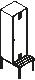 C+P Umkleideschrank Evolo mit untergebauter Sitzbank + 4 Abteile je 2 mit 1 Tür, Abteilbreite 300 mm Technische Zeichnung 2 L