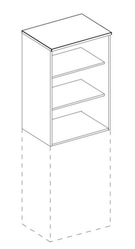 Nowy Styl Aufbauelement E10 für Büroregal Technische Zeichnung 1 L