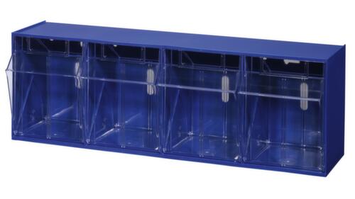 Allit Kombinierbares Klappkastenmagazin, 4 Kästen, blau/transparent Standard 1 L