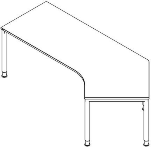 Höhenverstellbarer Winkel-Schreibtisch RQ60 mit 4-Fußgestell Standard 1 L