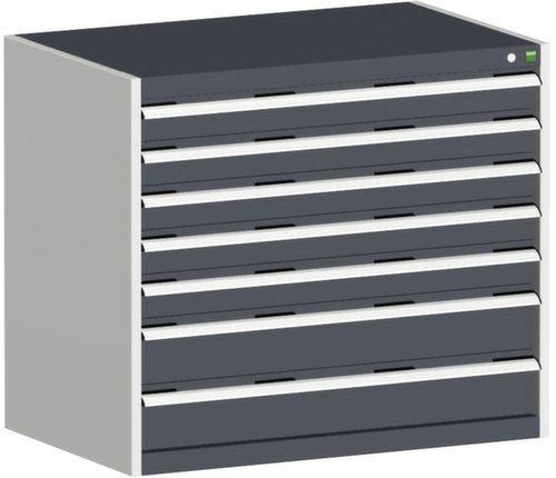 bott Schubladenschrank cubio Grundfläche 1050x750 mm, 7 Schublade(n), RAL7035 Lichtgrau/RAL7016 Anthrazitgrau