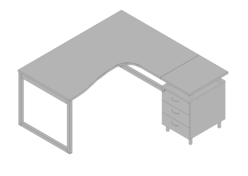 Quadrifoglio Büro-Set Practika mit 1 Schreibtisch, 1 Standcontainer