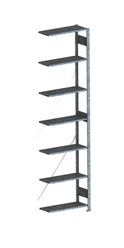 META System-Steckregal CLIP Anbaufeld, Höhe x Breite x Tiefe 3000 x 756 x 336 mm, 7 Böden