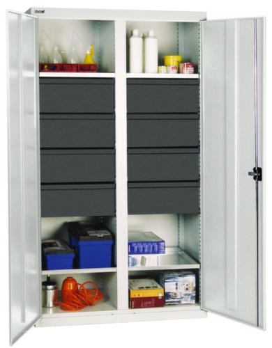 stumpf Hoher Werkzeugschrank Serie 3000 mit ausziehbaren Wannenböden + Schubladen, Breite 1000 mm Standard 1 L