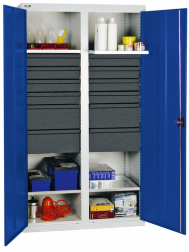 stumpf Hoher Werkzeugschrank Serie 3000 mit ausziehbaren Wannenböden + Schubladen, Breite 1000 mm Standard 1 L