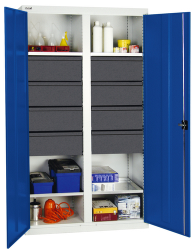 stumpf Hoher Werkzeugschrank Serie 3000 mit ausziehbaren Wannenböden + Schubladen, Breite 1000 mm Standard 1 L