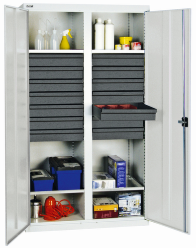 stumpf Hoher Werkzeugschrank Serie 3000 mit ausziehbaren Wannenböden + Schubladen, Breite 1000 mm Standard 1 L