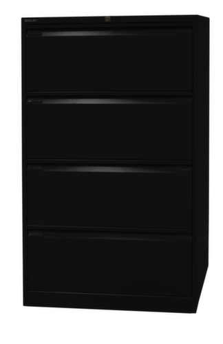 Bisley Hängeregistraturschrank, 4 Auszüge, schwarz/schwarz Standard 3 L