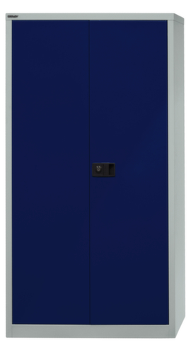 Bisley Aktenschrank, 4 Ordnerhöhen, lichtgrau/oxfordblau Standard 3 L