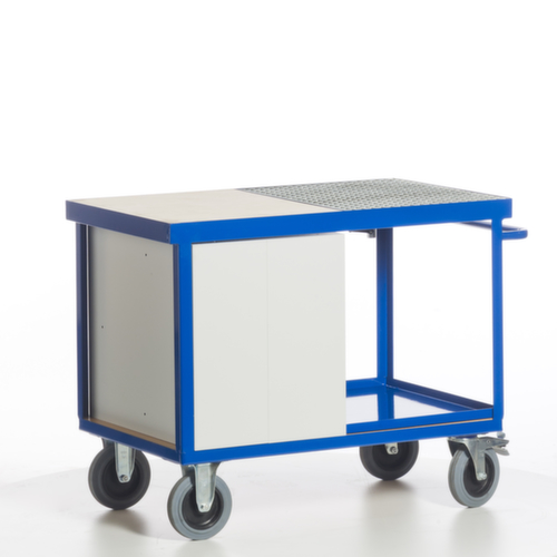 Rollcart Umwelt-Werkstattwagen mit öldichter Wanne und Gitterrost, Traglast 600 kg, Ladefläche 1150 x 700 mm Standard 6 L