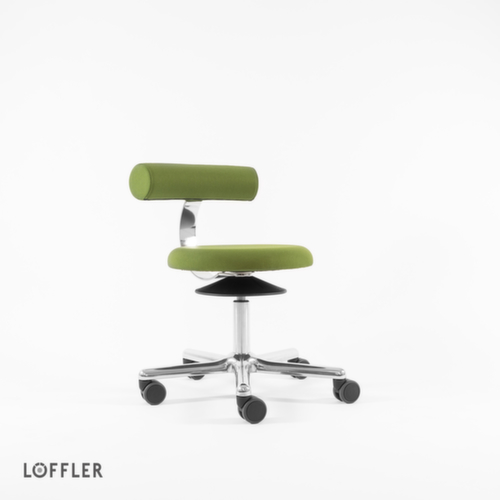 Löffler Hocker Aogo, Sitz grün, Rollen Standard 2 L