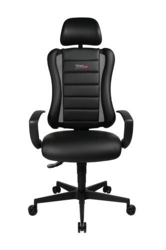 Topstar Bürodrehstuhl Sitness Racer RS mit AL "Q3" + KS mit Kopfstütze, schwarz Standard 5 L