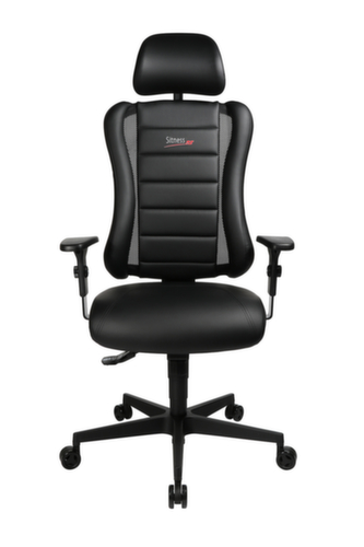 Topstar Bürodrehstuhl Sitness Racer RS mit AL "P4" + KS mit Kopfstütze, schwarz Standard 5 L