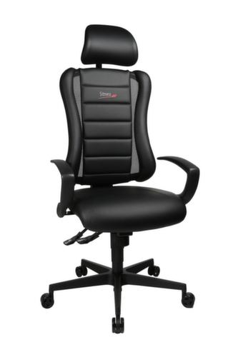 Topstar Bürodrehstuhl Sitness Racer RS mit AL "Q3" + KS mit Kopfstütze, schwarz Standard 6 L