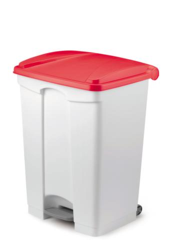 Tretabfalleimer gemäß HACCP, 90 l, weiß, Deckel rot