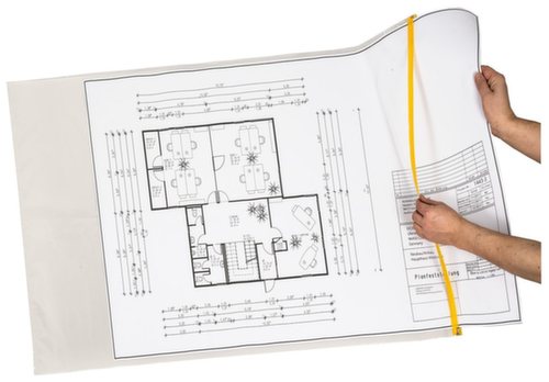 EICHNER Planschutztasche für Baupläne, transparent/gelb, DIN A1 Milieu 1 L