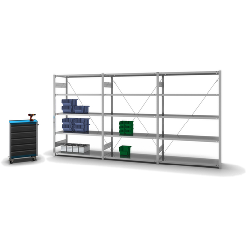 hofe System-Steckregal in mittelschwerer Bauart, Höhe x Breite x Tiefe 2000 x 1310 x 535 mm, 5 Böden Standard 3 L