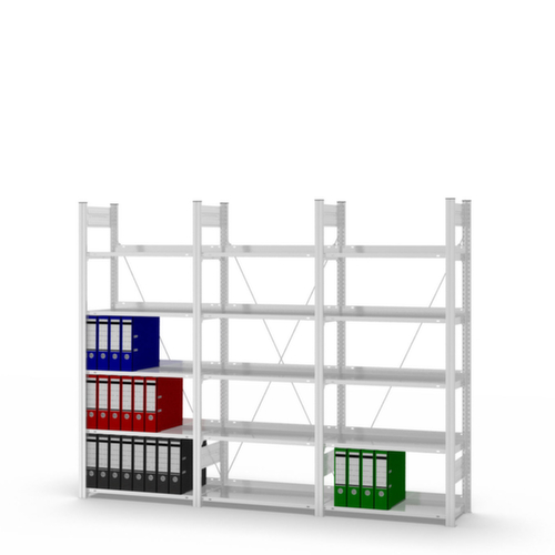 hofe Akten-Steckregal Anbaufeld, 5 Böden, RAL7035 Lichtgrau Standard 3 L