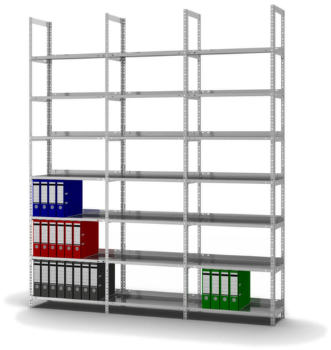 hofe Akten-Schraubregal Anbaufeld, 7 Böden, mit korrosionsschützender Zinkbeschichtung Standard 3 L