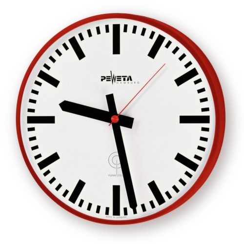 PEWETA Wanduhr mit Metallgehäuse, mit Balkenziffern, Ø 300 mm Standard 1 L