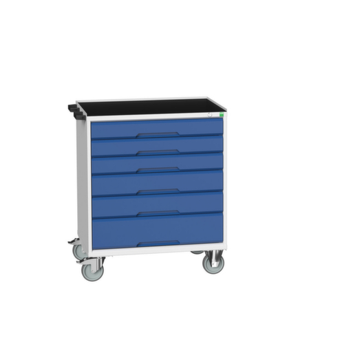 bott Werkzeugwagen verso, 6 Schubladen, RAL7035 Lichtgrau/RAL5010 Enzianblau Standard 1 L