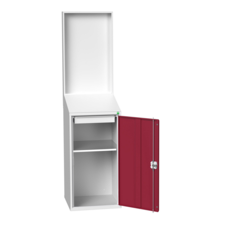 bott Pultschrank verso mit Rückwand, RAL7035 Lichtgrau/RAL3004 Purpurrot Standard 1 L