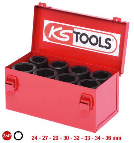 KS Tools 3/4" Sechskant-Kraft-Stecknuss-Satz Standard 2 L