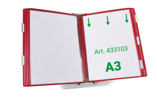 tarifold Tisch-Sichttafelsystem, mit 10 Sichttafeln in DIN A3 Standard 1 L