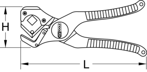 KS Tools Schlauchabschneider Ø 6-35mm Technische Zeichnung 1 L