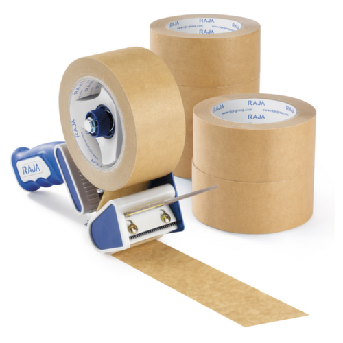 Handabroller-Set mit Papier-Packband, Länge x Breite 50 m x 50 mm Standard 1 L