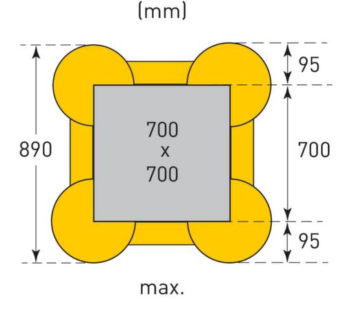 Moravia Zuschneidbarer Säulenschutz MORION ECO, Höhe x Breite 1000 x 390 mm Technische Zeichnung 4 L