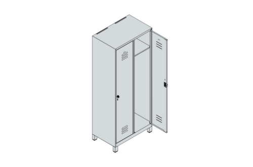 C+P Spind Classic Plus mit 2 Abteilen, Abteilbreite 400 mm Standard 3 L