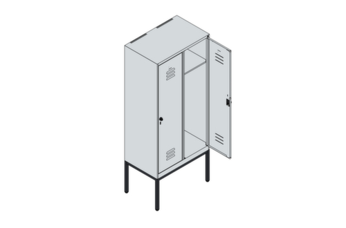 C+P Spind Classic Plus mit 2 Abteilen, Abteilbreite 400 mm Standard 3 L