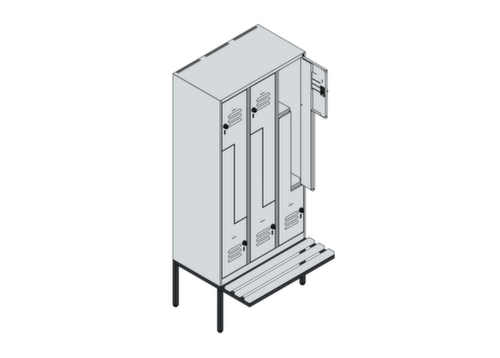 C+P Z-Spind Classic Plus mit untergebauter Sitzbank, Abteilbreite 300 mm Standard 3 L