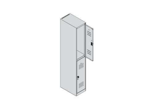 C+P Doppelstöckiger Spind Classic Plus, Abteilbreite 300 mm Technische Zeichnung 1 L