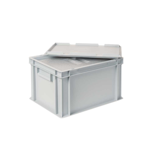 Euronorm-Stapelbehälter mit Isolierbox, blau, Inhalt 22,5 l, Auflagedeckel für Isolierbox Standard 2 L