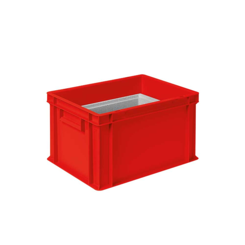 Euronorm-Stapelbehälter mit Isolierbox, rot, Inhalt 22,5 l, Auflagedeckel für Isolierbox Standard 3 L