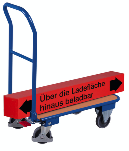 VARIOfit Klappbarer Schiebebügelwagen mit Holzladefläche, Traglast 150 kg, TPE-Bereifung Standard 4 L