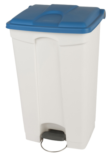 Tretabfallbehälter, 90 l, weiß, Deckel blau Standard 1 L