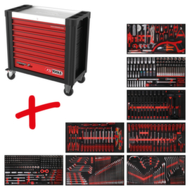 KS Tools Performanceplus Werkstattwagen-Satz P25 mit 564 Werkzeugen für 8 Schubladen