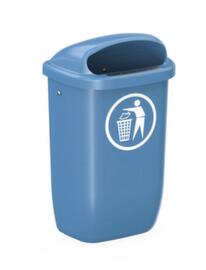 UDOBÄR Abfallbehälter Citymate für außen, 50 l, Zur Wand- oder Pfostenmontage, blau