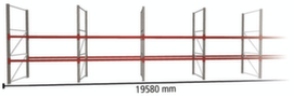 META Palettenregal MULTIPAL HxB 3300x19580 mm mit 3 Lagerebenen für insgesamt 63 Paletten